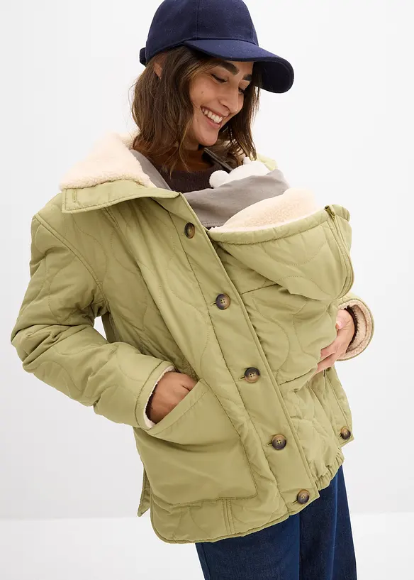 Légère veste de grossesse et de portage 3-en-1 avec doublure sherpa, bonprix
