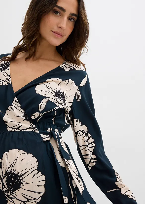 Robe longue de grossesse et d’allaitement, style portefeuille, bonprix