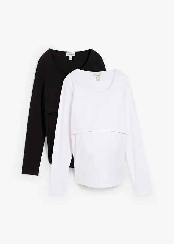 Lot de 2 T-shirts de grossesse et d’allaitement, bonprix