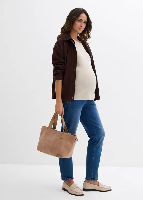 Lot de 2 T-shirts côtelés de grossesse 100% coton, bonprix