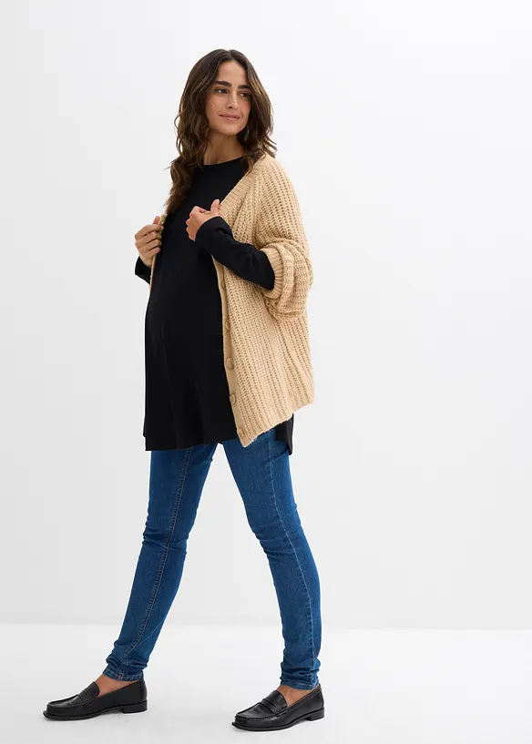 T-shirt de grossesse long 100% coton avec fentes pour l’allaitement, bonprix