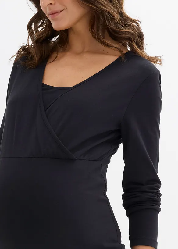 Lot de 2 T-shirts 2en1 de grossesse et d’allaitement, bonprix