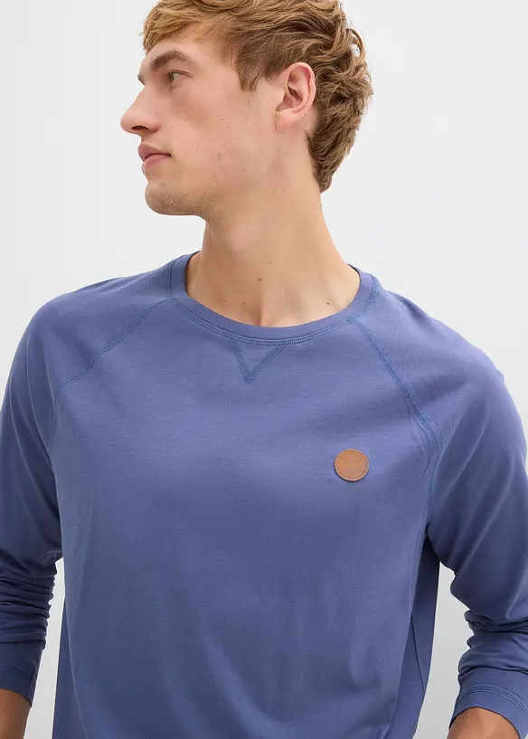 Lot de 2 T-shirts manches longues 100% coton, bonprix