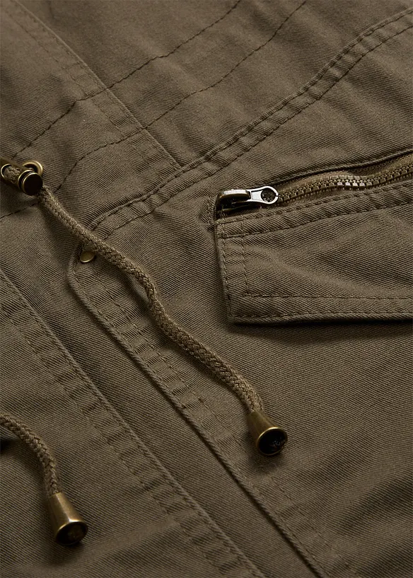 Parka courte en coton à col montant, cintrée, bonprix