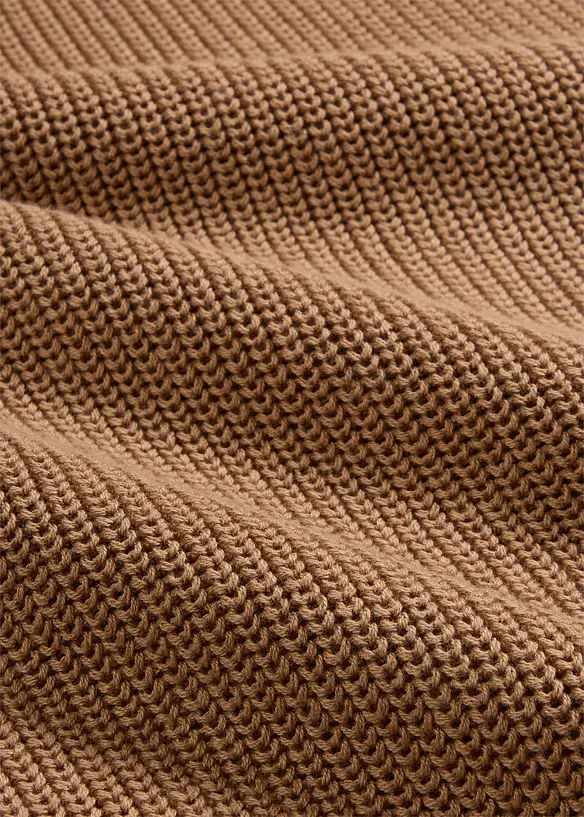 Pull en maille côtelée à encolure bateau, bonprix