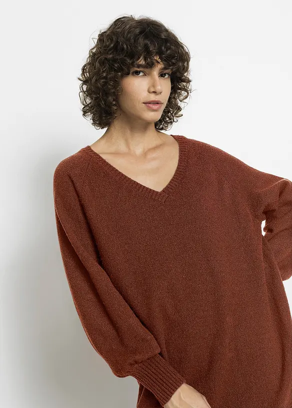 Robe midi oversize en maille, bonprix