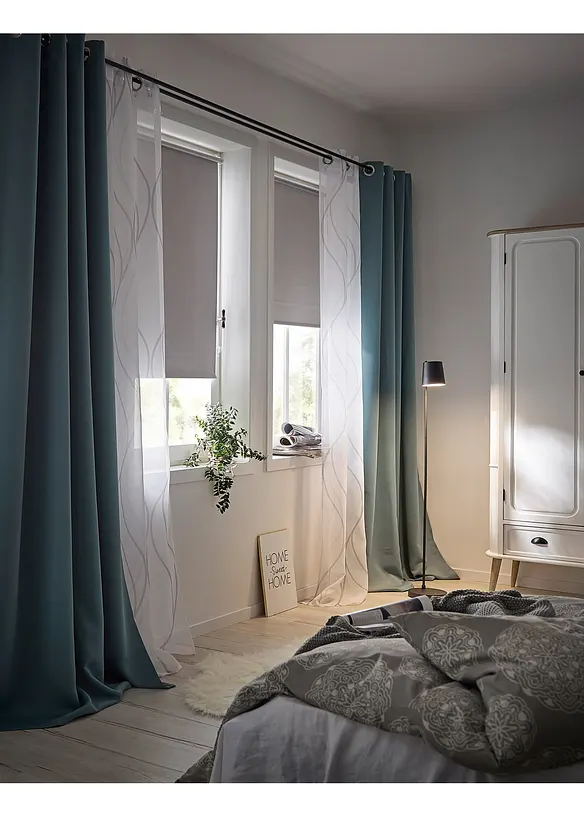 Voilage à imprimé vague (1 pce) avec polyester recyclé, bonprix