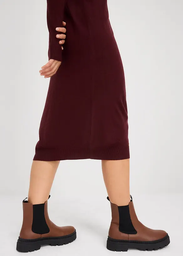 Robe en maille à col montant, bonprix