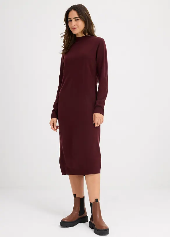 Robe en maille à col montant, bonprix