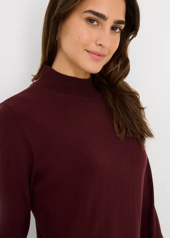 Robe en maille à col montant, bonprix