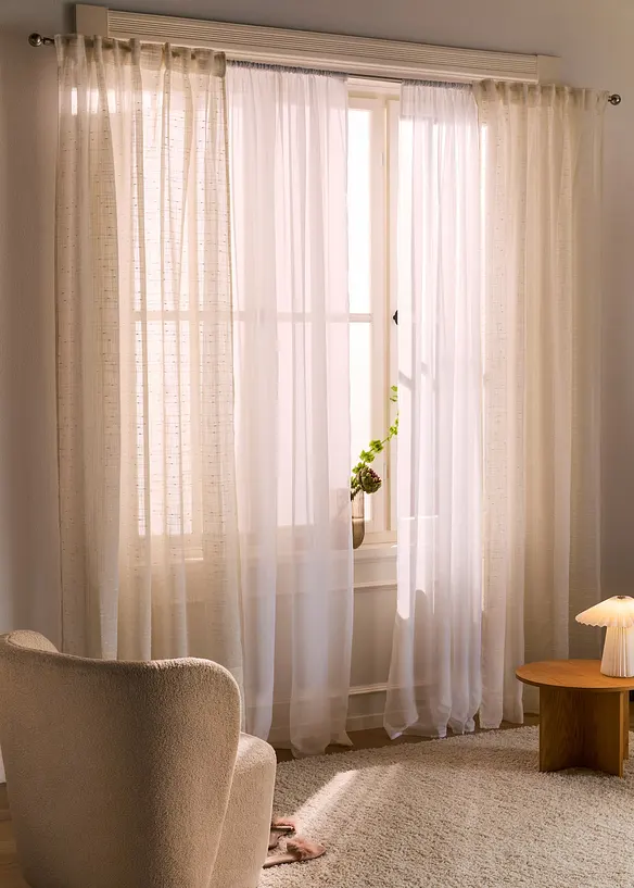 Voilage textur&eacute; (1 pce), nombreuses tailles, bonprix