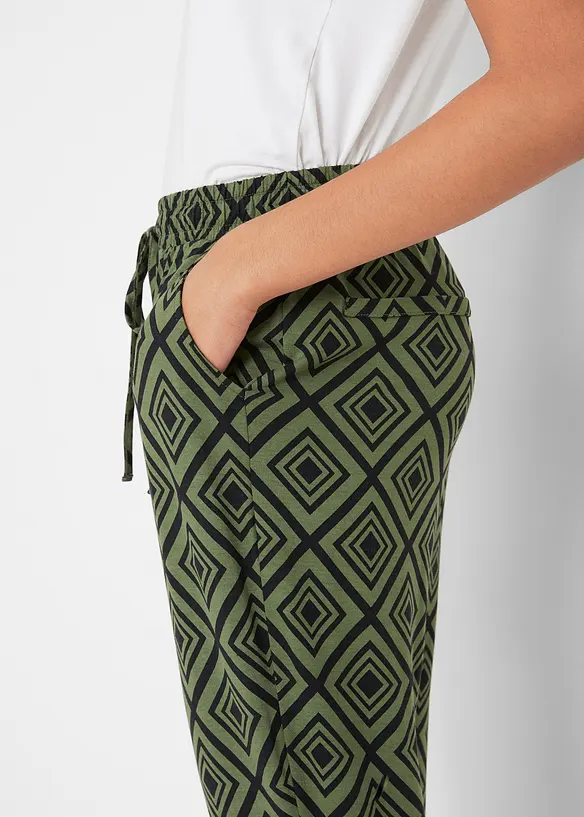 Pantalon 3/4 fluide en viscose extensible, bonprix