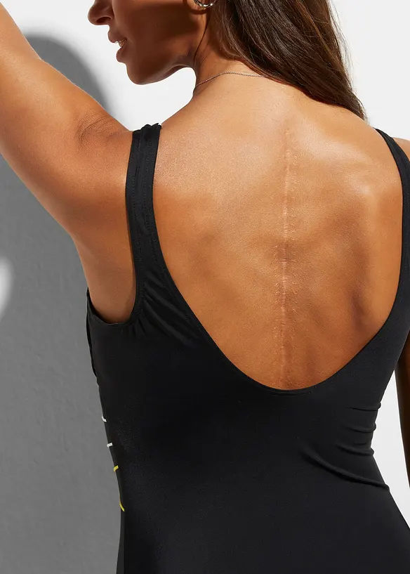 Maillot 1 pi&egrave;ce &agrave; passepoils contrastants, bonprix