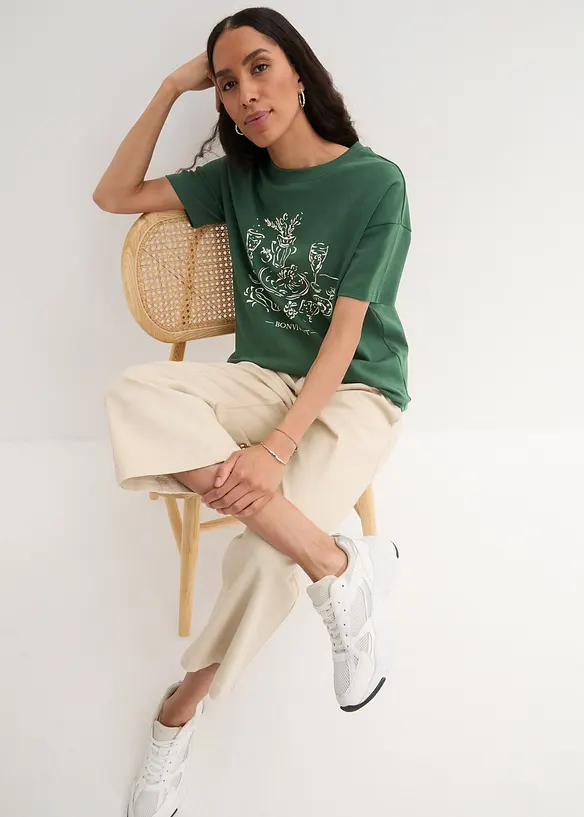 T-shirt coton à imprimé, bonprix