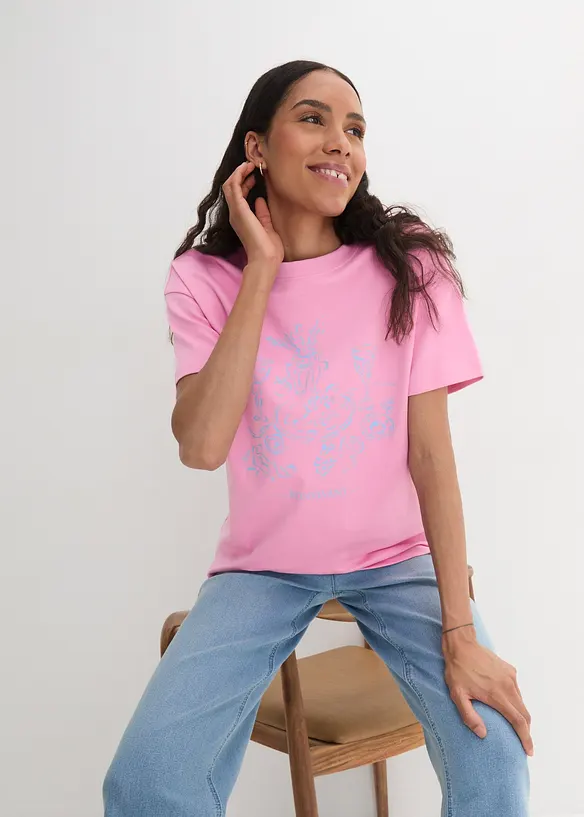 T-shirt coton à imprimé, bonprix