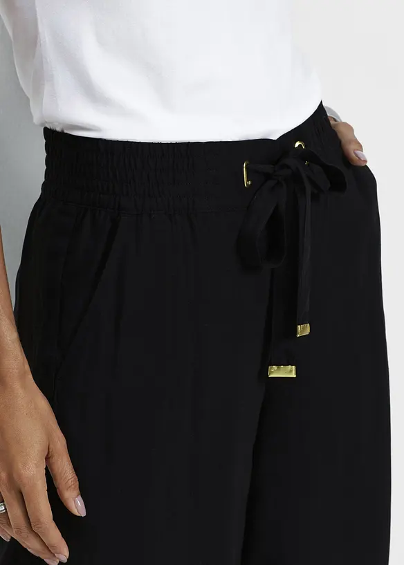 Bermuda en viscose avec ceinture à nouer, bonprix