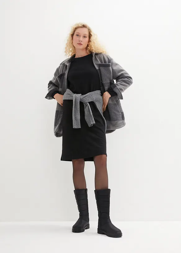 Robe en molleton avec manches ballon et fente, bonprix