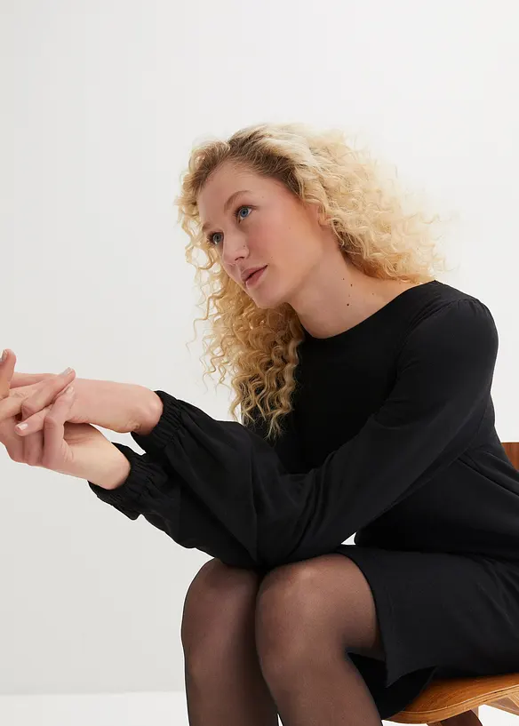 Robe en molleton avec manches ballon et fente, bonprix