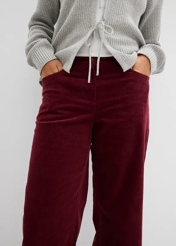 Pantalon large en velours côtelé, bonprix