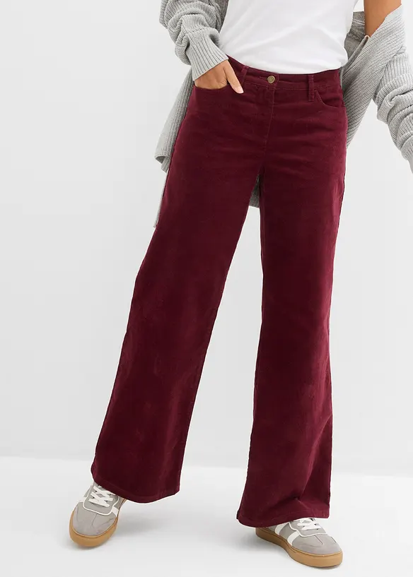 Pantalon large en velours côtelé, bonprix