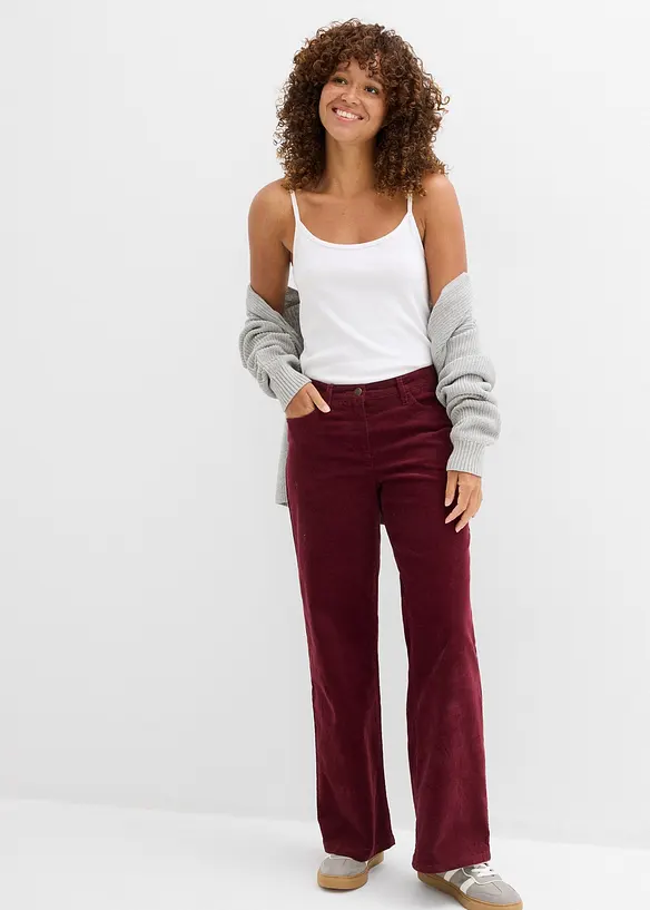 Pantalon large en velours côtelé, bonprix