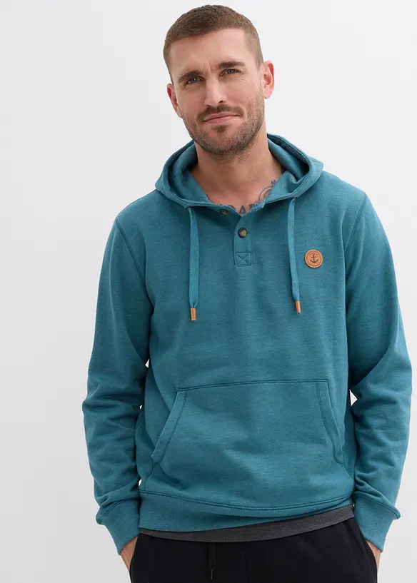 Sweat à capuche, détails enduits et intérieur gratté doux, bonprix