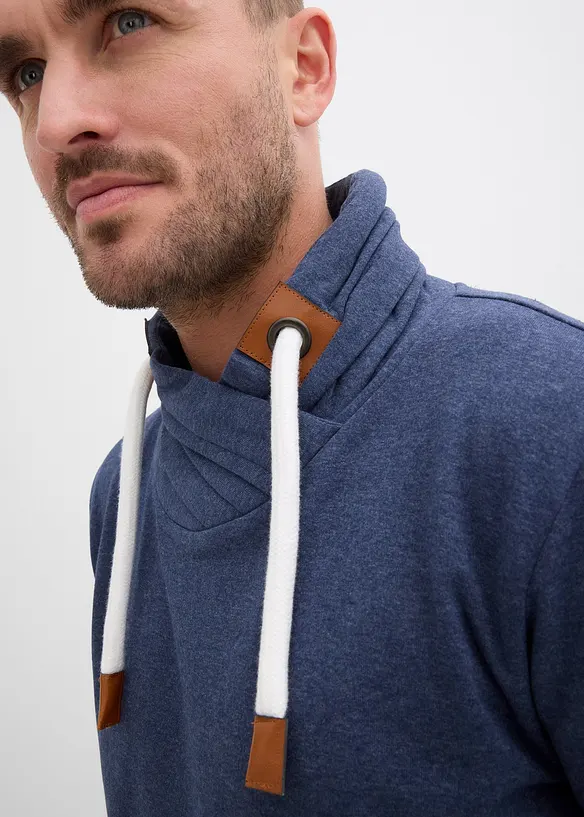 Sweat à col châle et détails enduits, bonprix