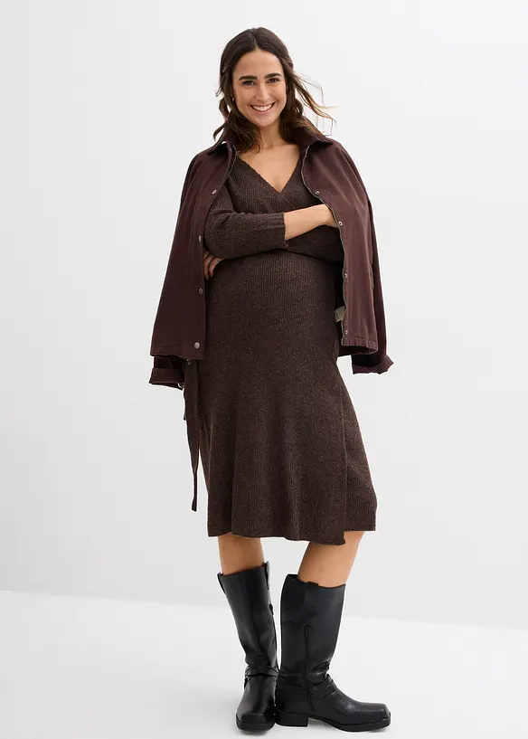 Robe de grossesse/d’allaitement en maille ultra douce à manches 3/4, bonprix