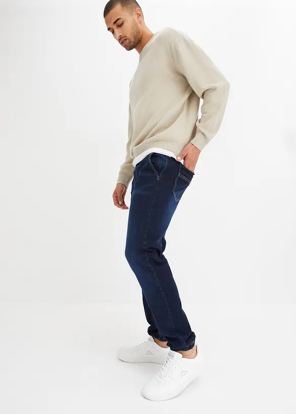 Jean jogger à taille élastiquée Regular, fuselé, bonprix