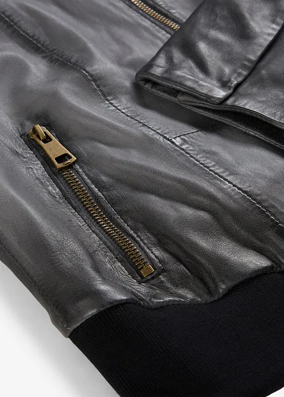 Veste en cuir nappa d’agneau, bonprix