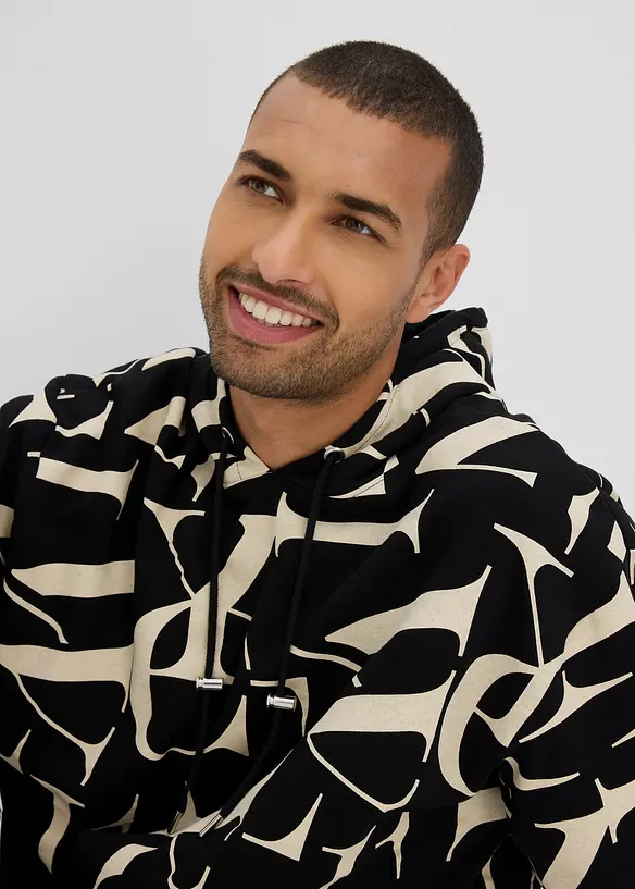 Sweat à capuche en coton, coupe loose, bonprix