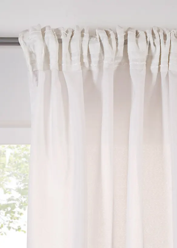 Lot de 2 voilages en polyester recyclé, bonprix