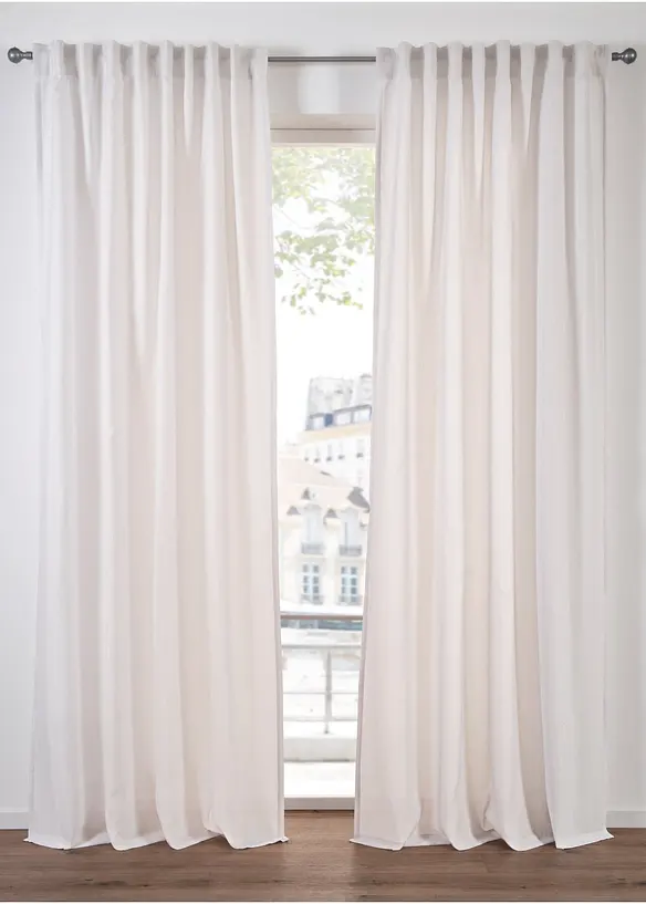 Lot de 2 voilages en polyester recyclé, bonprix