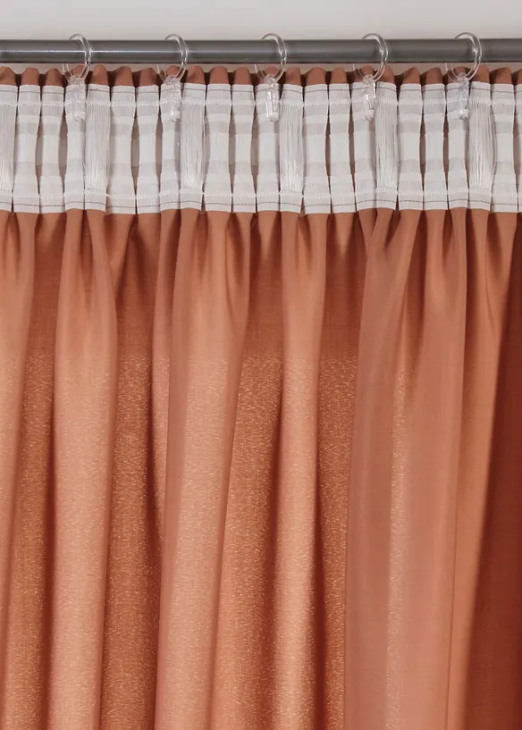 Lot de 2 voilages en polyester recyclé, bonprix