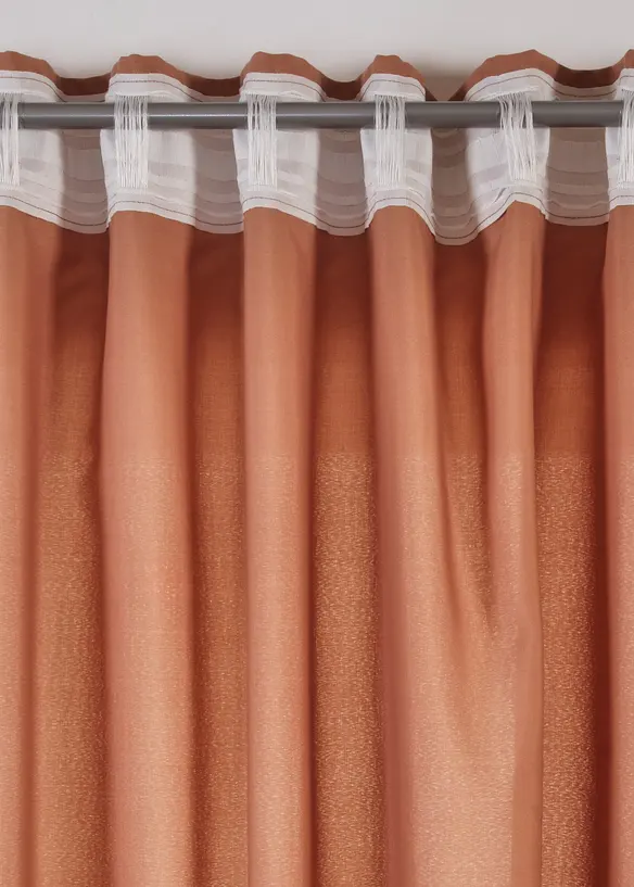 Lot de 2 voilages en polyester recyclé, bonprix