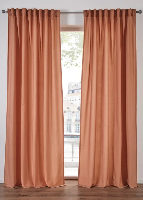 Lot de 2 voilages en polyester recyclé, bonprix