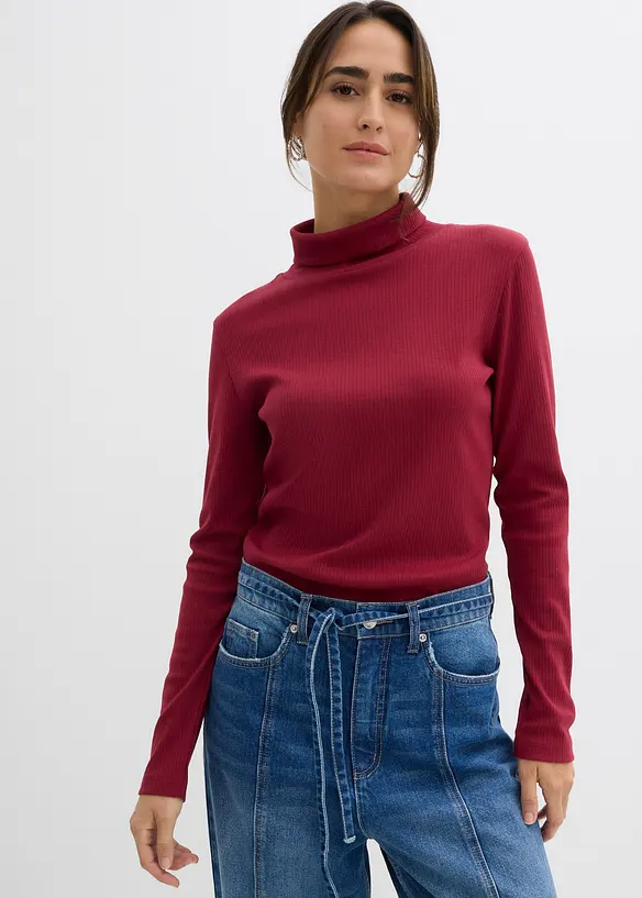 T-shirt col roulé 100% coton, bonprix