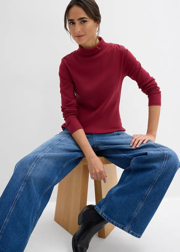 T-shirt col roulé 100% coton, bonprix