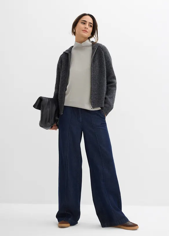 Sweat-shirt en néoprène à col montant, bonprix