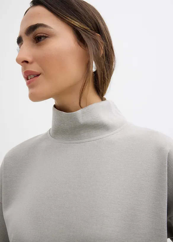 Sweat-shirt en néoprène à col montant, bonprix