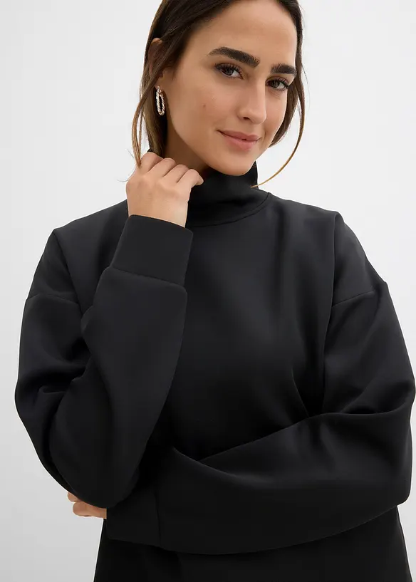 Sweat-shirt en néoprène à col montant, bonprix