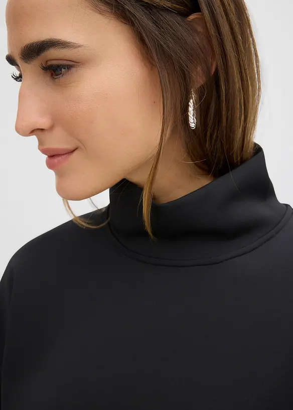 Sweat-shirt en néoprène à col montant, bonprix