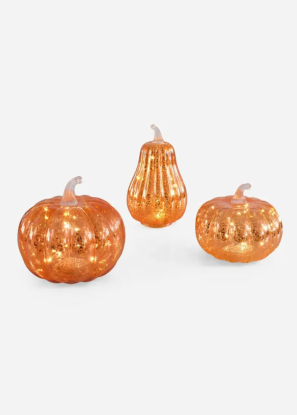 Figurines déco LED citrouilles (ens. 3 pces), bonprix