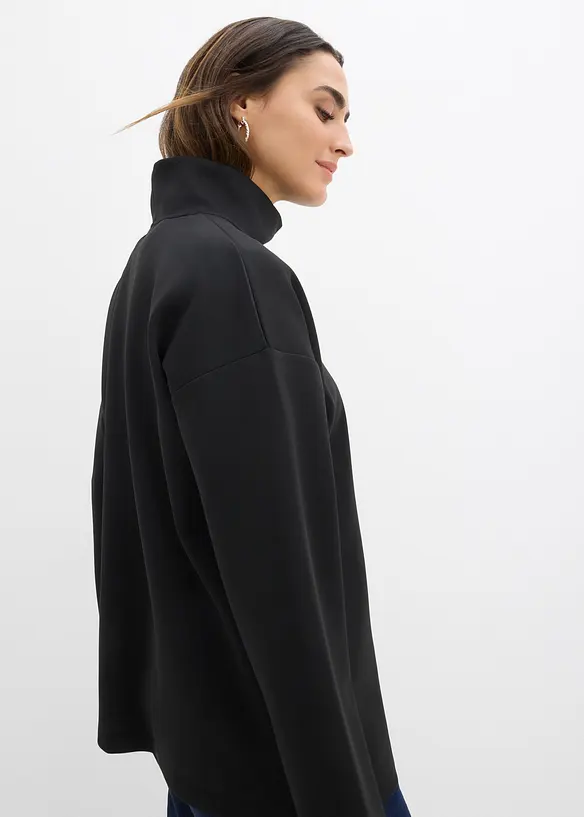 Sweat-shirt en néoprène à col montant, bonprix