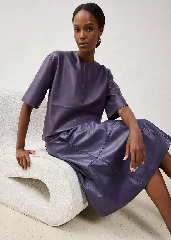 Tunique en cuir d’agneau nappa, bonprix