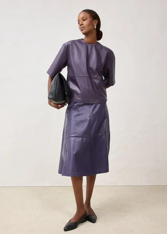 Tunique en cuir d’agneau nappa, bonprix