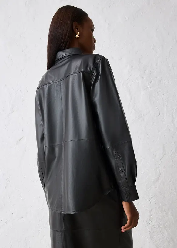 Chemise en cuir d’agneau nappa, bonprix