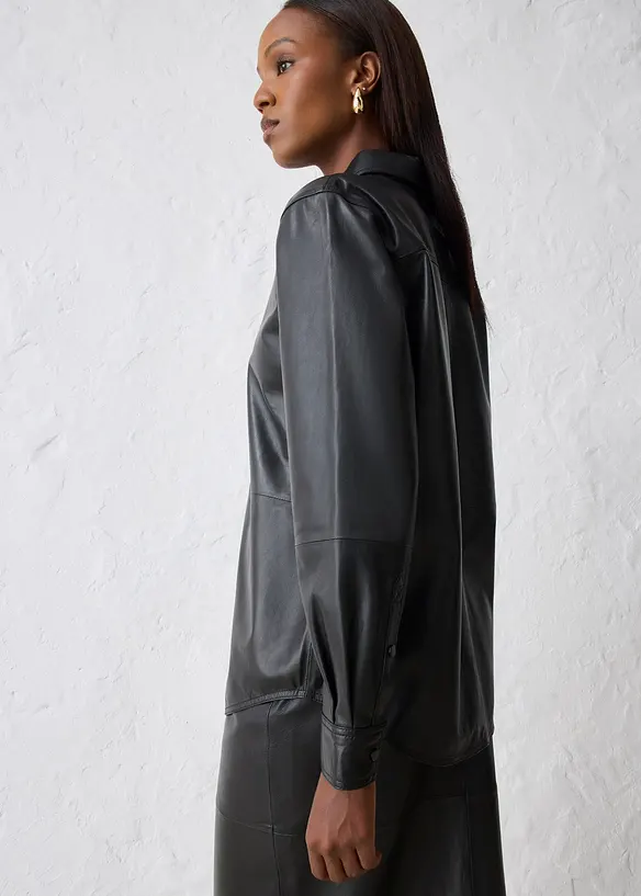 Chemise en cuir d’agneau nappa, bonprix