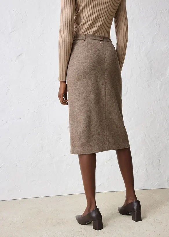 Jupe crayon en laine mélangée, bonprix