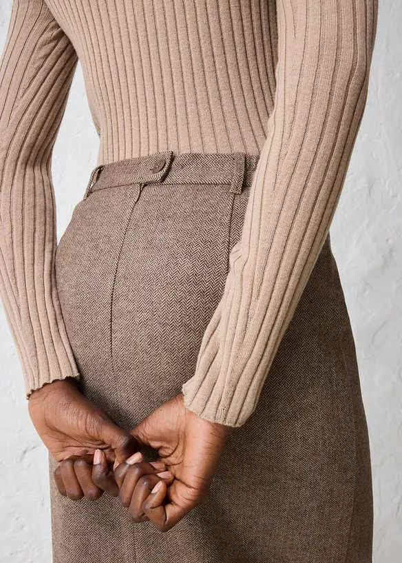 Jupe crayon en laine mélangée, bonprix